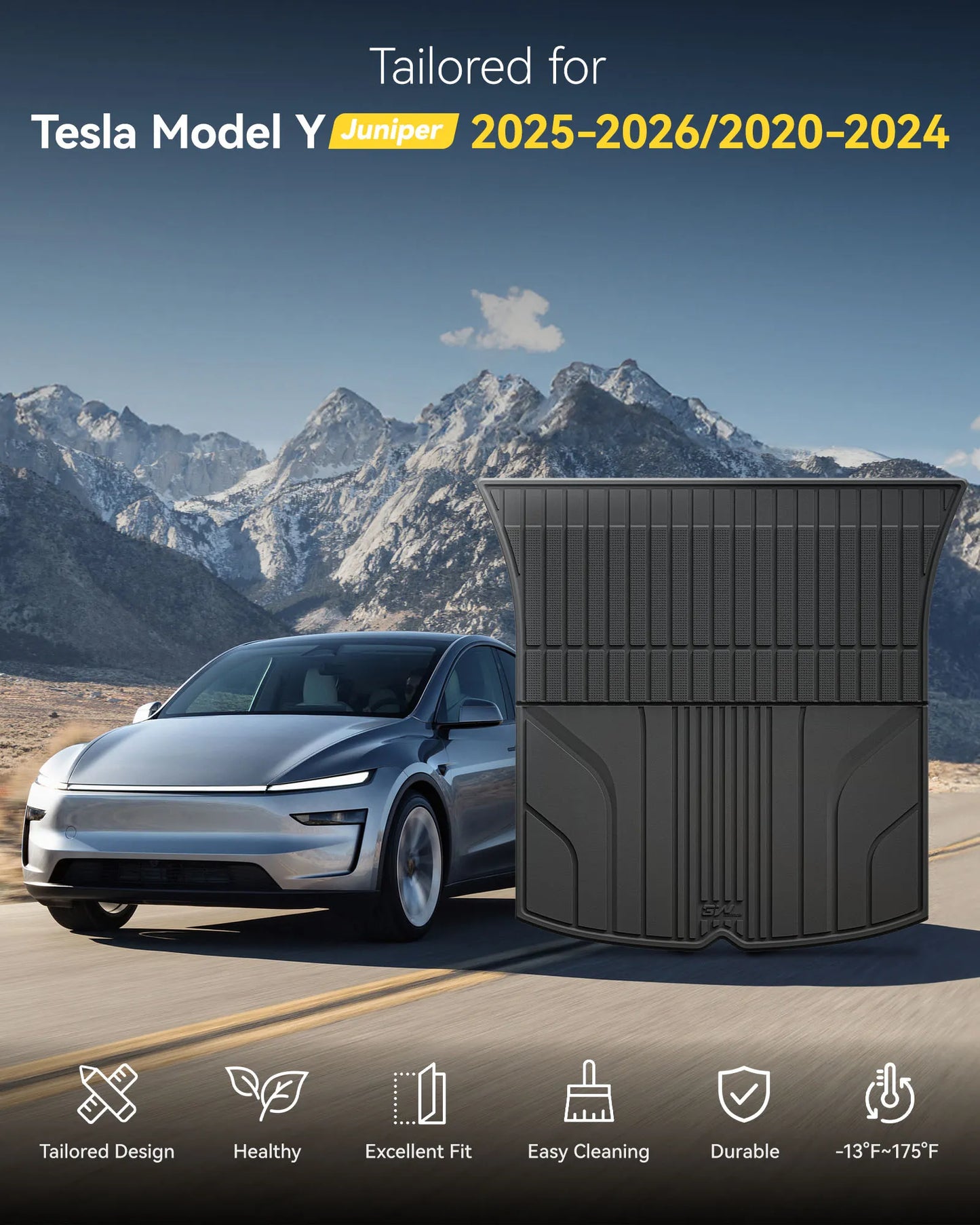 Floor Mats / Trunk Mat for Tesla Model Y Juniper 2025-2026 (Not Fit 2026 Model Y Standard Range) Thorex™ All Weather Protection