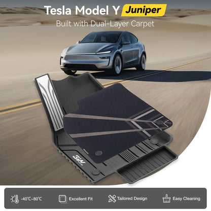 Floor Mats / Trunk Mat for Tesla Model Y Juniper 2025-2026 (Not Fit 2026 Model Y Standard Range) Thorex™ All Weather Protection