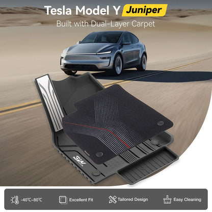 Floor Mats / Trunk Mat for Tesla Model Y Juniper 2025-2026 (Not Fit 2026 Model Y Standard Range) Thorex™ All Weather Protection