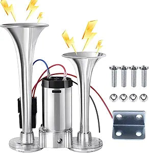 130dB Ultra-Loud Dual Air Horn Kit with Upgraded Compressor