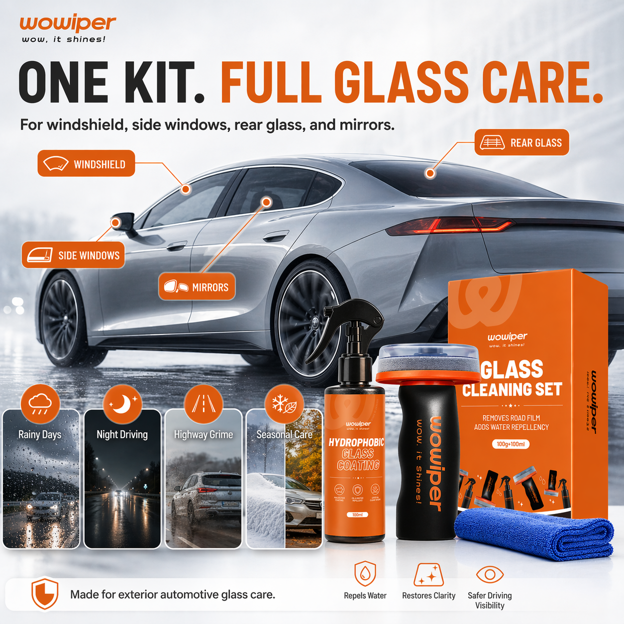 Windshield Oil Film Remover Paste Kit