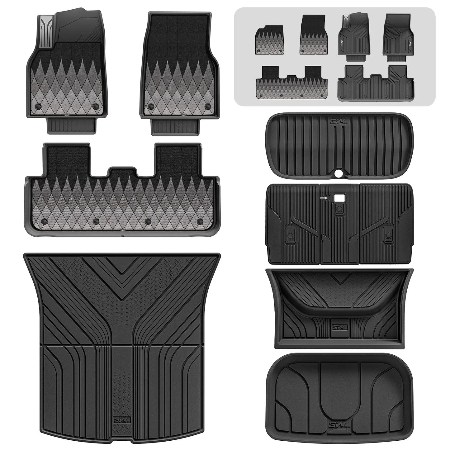 Floor Mats / Trunk Mat for Tesla Model Y Juniper 2025-2026 (Not Fit 2026 Model Y Standard Range) Thorex™ All Weather Protection