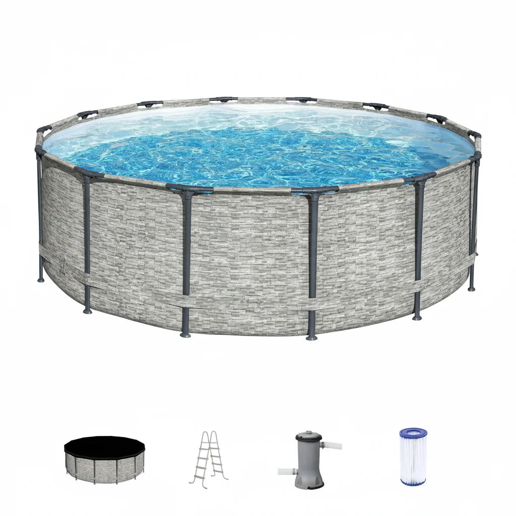 Ground Swimming Pool with Pump & Cover