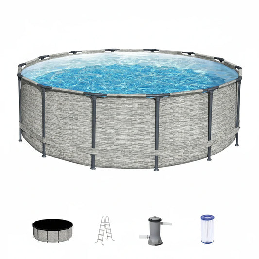 Ground Swimming Pool with Pump & Cover
